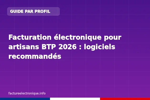 Facturation électronique pour artisans BTP 2026 : logiciels recommandés