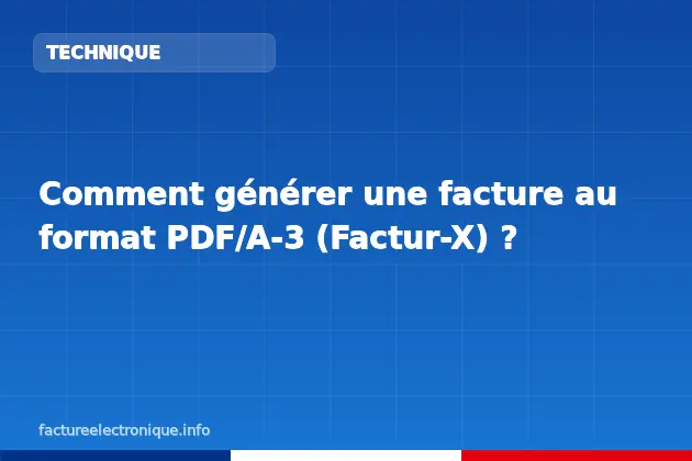 Comment générer une facture au format PDF/A-3 (Factur-X) ?